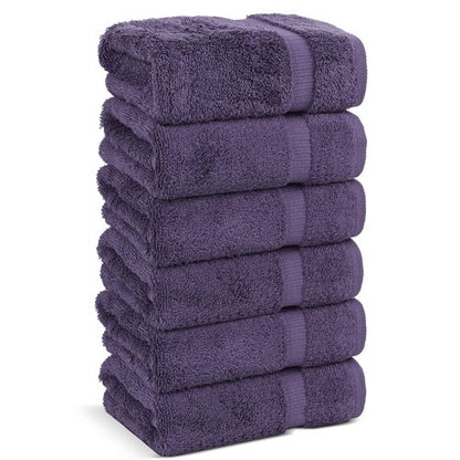 Chakir Turkish Linens | Hotel & Spa Quality 100% Cotton Premium Turkish Towels | Soft & Absorbent (6-Piece Hand Towels, Plum)