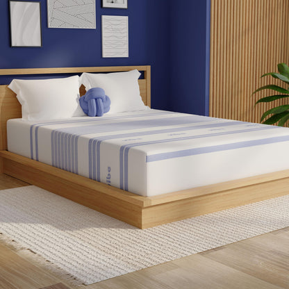 Vibe Gel Memory Foam Mattress, Fiberglass Free 10-Inch CertiPUR-US Certified Bed-in-a-Box, Queen, White