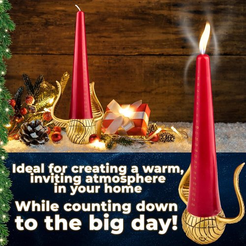 Harry Potter Advent Calendar 2025 - Candle & Holder Set with Tapered Unscented Candles | Christmas Countdown Decor