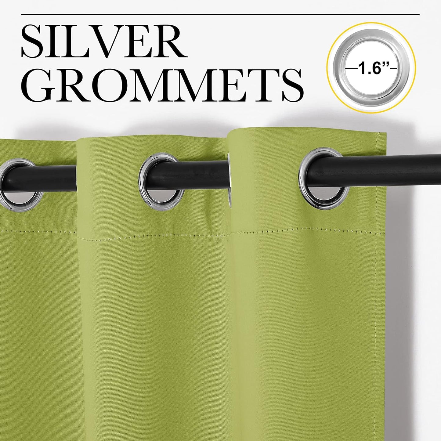 NICETOWN Blackout Curtains - Fresh Green Thermal Insulated Drapes | 96 Inches Long, 2 Panels, 55 Inches Wide