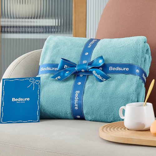 Bedsure GentleSoft Fleece Throw Blanket for Couch River Blue - Lightweight Plush Fuzzy Cozy Soft Blankets and Throws for Sofa, 50x60 inches