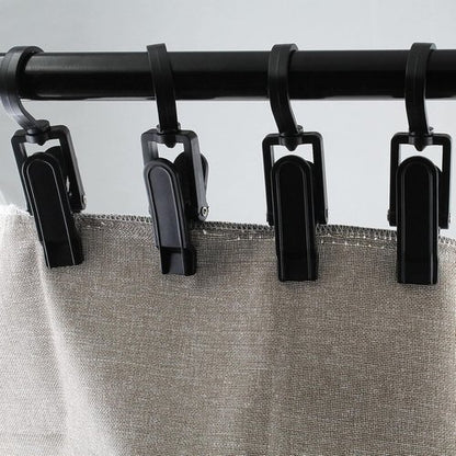 Jiozermi Laundry Hooks - 20 PCS Super Strong Plastic Clothes Pins | Swivel Hanger Clips in Black