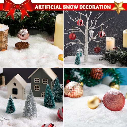 JOYIN 10 Oz Fake Snow | 2 Pack of Artificial Snowflakes for Christmas Tree & Holiday Decor