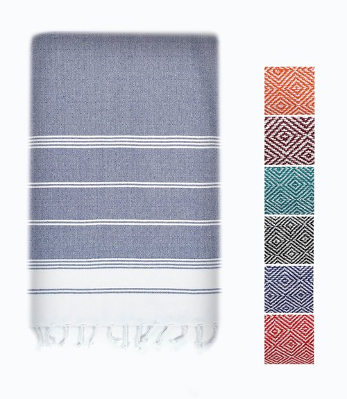LANE LINEN Turkish Beach Towels, Extra Large Beach Towel, Pre-Washed for Soft Feel, Oversized Sand Free Quick-Dry Pool Towel, Beach Towels for Adults, 39"x71" - Navy Blazer