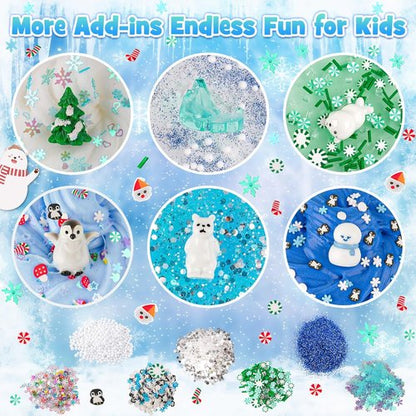 LAWOHO Snow Slime Kit - 6 Packs of Butter, Clear, Water & Cloud Slimes with Charms | Fun Slime Making Set for Kids