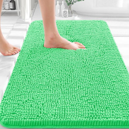 OLANLY Bathroom Rugs 36x24, Extra Soft Absorbent Chenille Bath Rugs, Rubber Backing Quick Dry, Machine Washable Bath Mats for Bathroom Floor, Tub and Shower, Home Decor Accessories, Mint Green