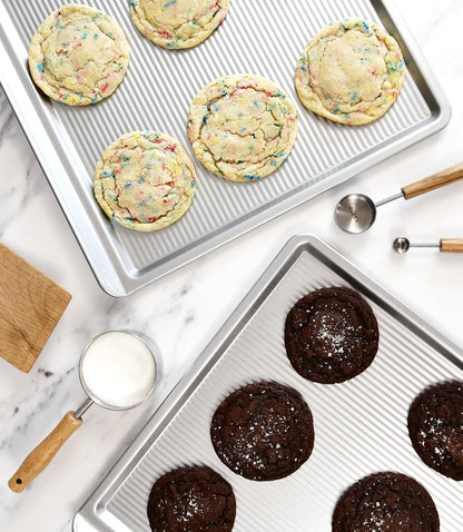 USA Pan Bakeware Cookie Sheet - Warp Resistant Nonstick Baking Pan Set of 2 | Made in the USA, Aluminized Steel