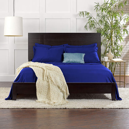 Pure Bamboo Split King Sheets - 100% Organic Viscose Bed Sheet Set, Soft & Cooling, Cobalt Blue