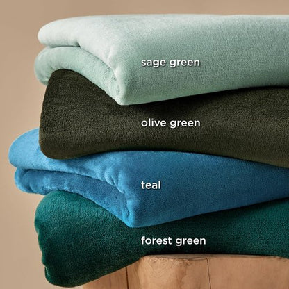 Bedsure Teal Blue Fleece Blanket - Soft, Lightweight 300GSM Plush Throw for Bed, Sofa, Travel, Camping 50x70