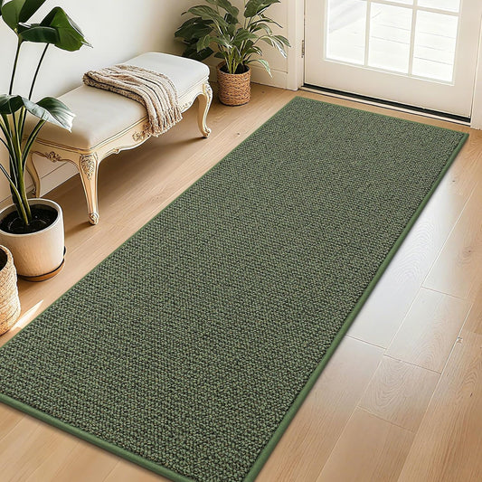 BEQHAUSE Dirt Trapper Door Mat - Non-Slip, Washable, Absorbent Entrance Mat | 32" x 72", Green