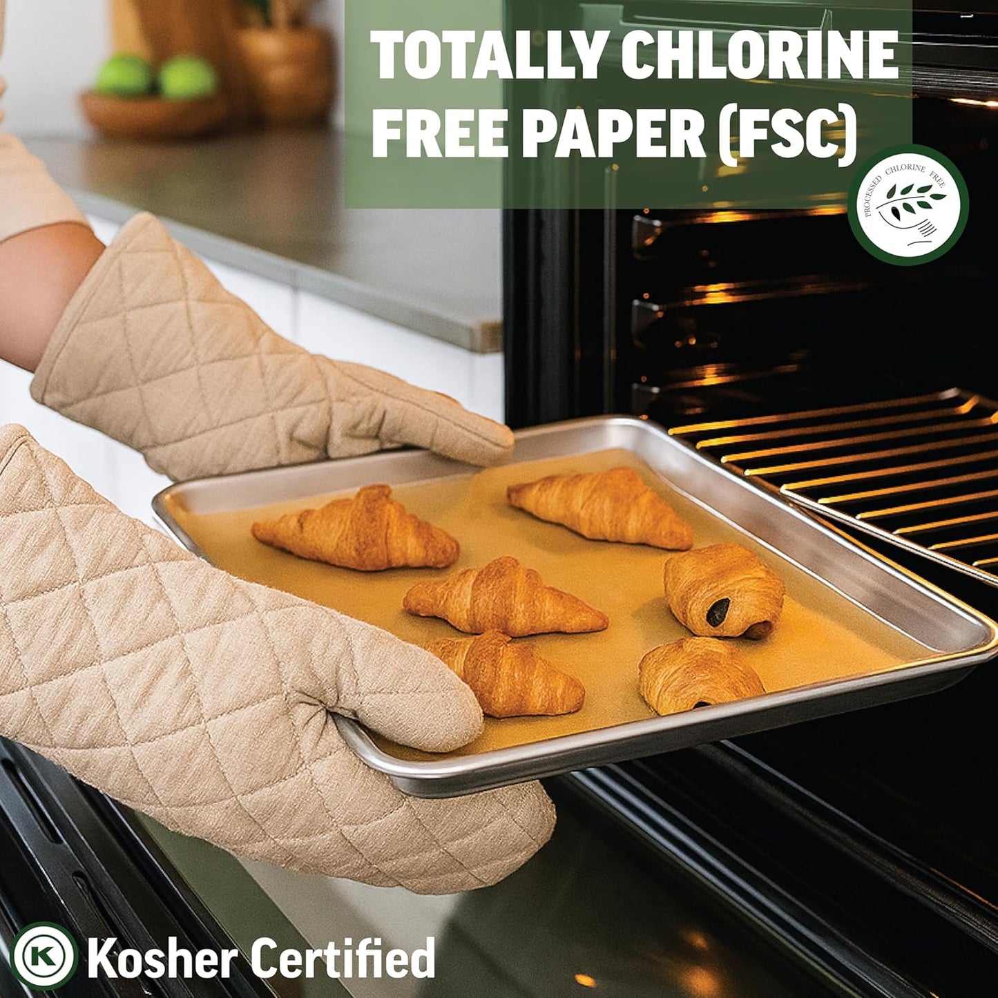 Zenlogy Large Unbleached Parchment Paper Liners - 18x26 Inches, 1000 Sheets for High Heat Baking