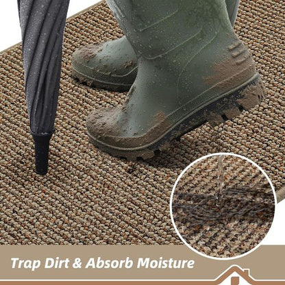 BEQHAUSE Dirt Trapper Door Mat - Non-Slip, Washable, Absorbent 24" x 36" Entryway Mat in Beige