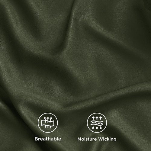 Bedsure King Size Cooling Sheets Set - Breathable Bamboo Rayon, Soft & Silky, Deep Pocket Olive Green