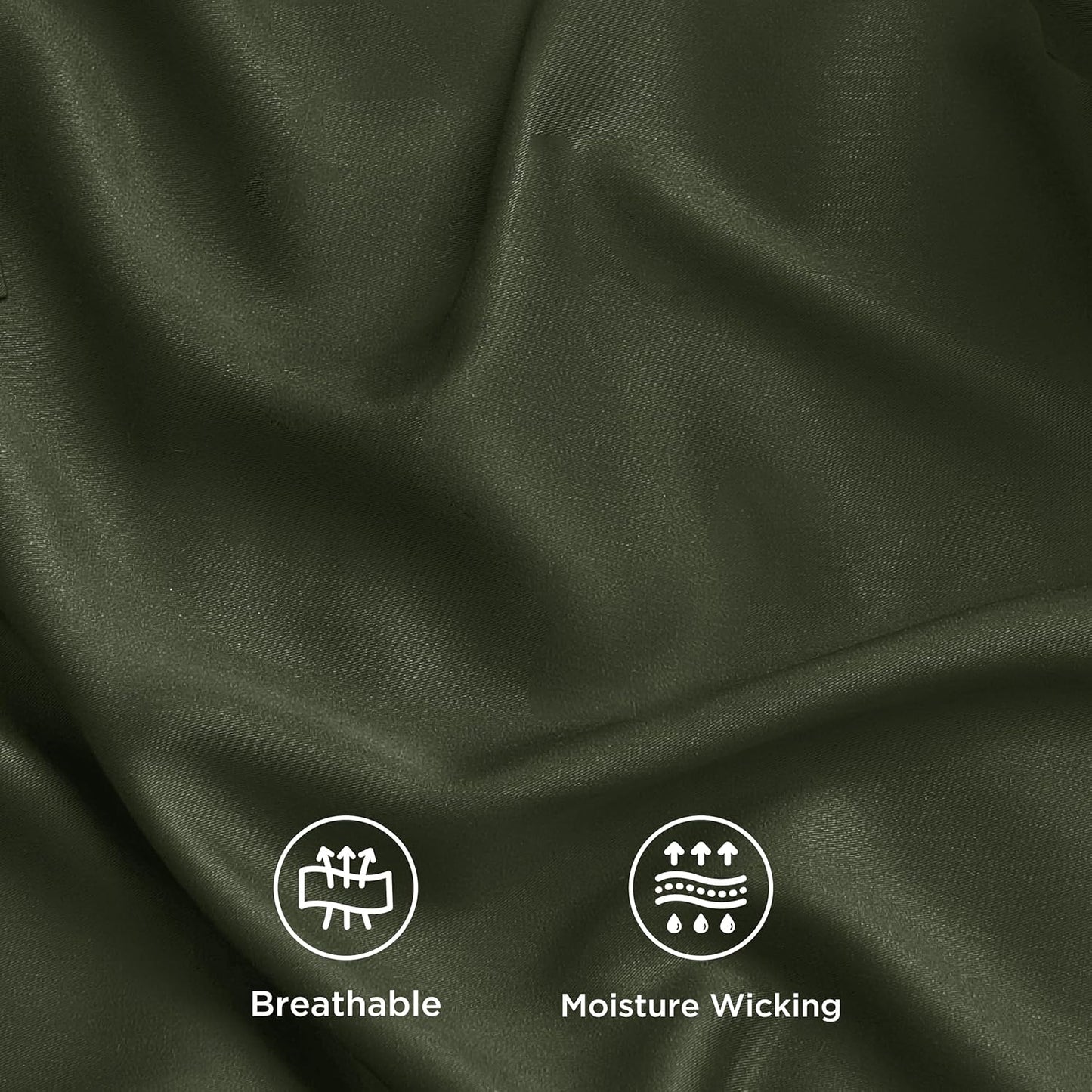 Bedsure Cooling Sheets - Twin XL Bamboo Rayon, Breathable & Soft Hotel Luxury Bedding | Olive Green
