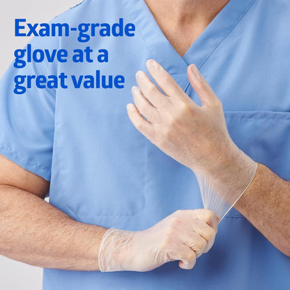 Medline MediGuard Vinyl Exam Gloves - Powder-Free, Disposable, Medium Size, 150 Count