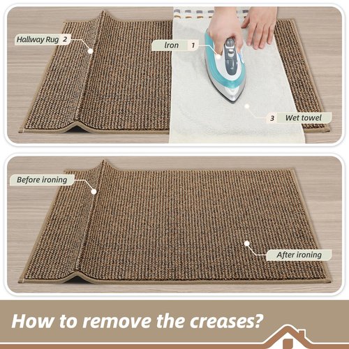 BEQHAUSE 20"x32" Entryway Rug Indoor Door Mat Non-Slip Washable, Hallway Rugs Absorbent & Stain Resist Hall Carpet Runner Rugs for Entryway, Front Door Floor Mats Laundry Room Rugs for Entry, Taupe