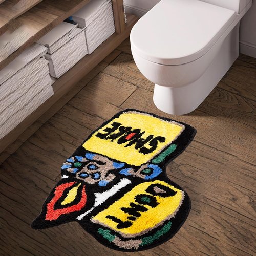 LAKEA Yellow Lighter Flocking Rug - Soft Bedroom Carpet & Bathmat | Aesthetic Home Decor (27.6" x 22.4")