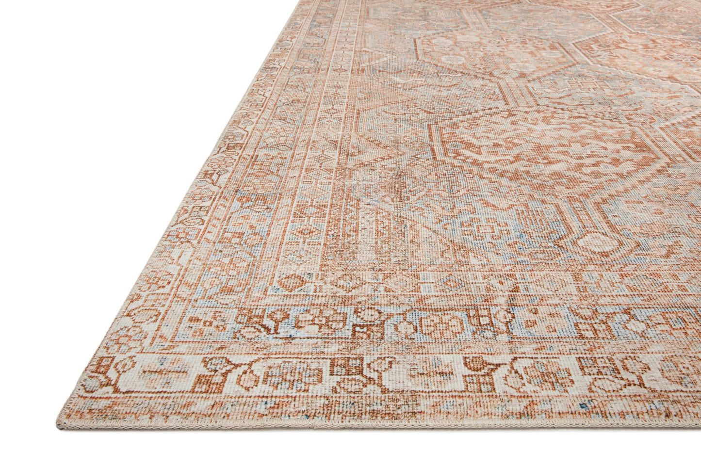 Loloi Chris Loves Julia Jules Collection JUL-04 Tangerine/Mist 2'-3'' x 3'-9'', .13" Pile Height, Accent Rug