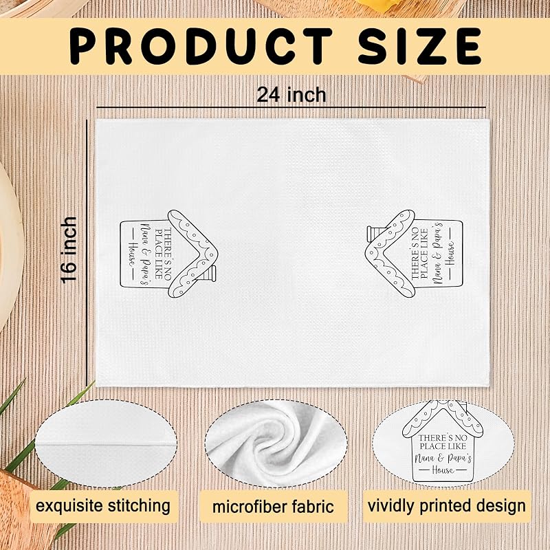 Nana and Papa Kitchen Towels - 16x24 Inch Hand Towels for Kitchen & Bathroom, Christmas Housewarming Gift (Variation: Nana and Papa)