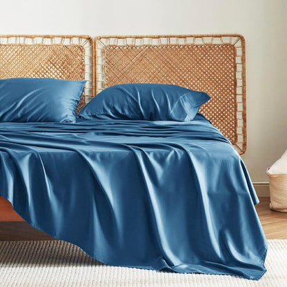 Bedsure Cooling Twin XL Sheets - Breathable & Soft Rayon from Bamboo | Deep Pocket Hotel Luxury Teal