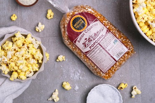Amish Country Popcorn - Medium Yellow Popcorn Kernels | Non-GMO, Gluten-Free | 2 lb Bag