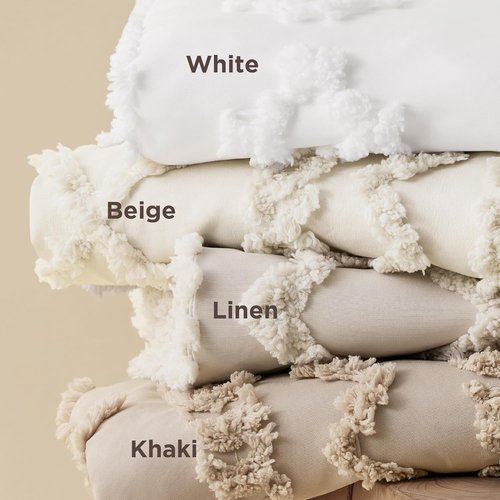 Bedsure Boho Duvet Cover - Soft & Comfortable Queen Size Bedding Set | Elegant Beige Design, Machine Washable