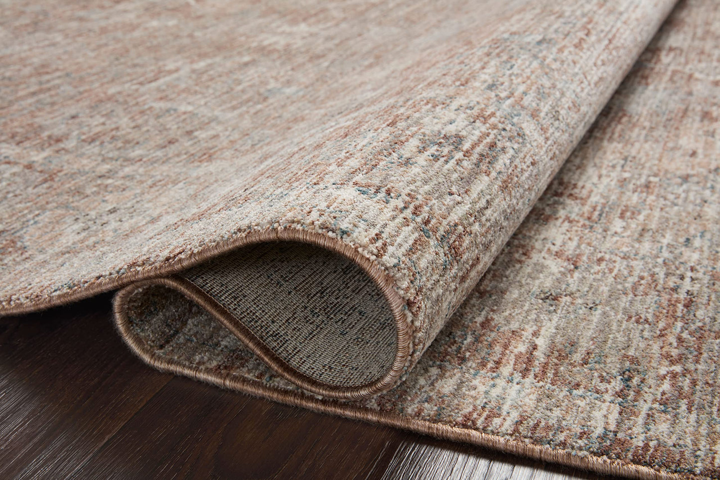 Loloi Magnolia Home by Joanna Gaines Millie Collection MIE-04 Brick/Fog 2'-7" x 10'-0", .25" Pile Height, Runner Rug