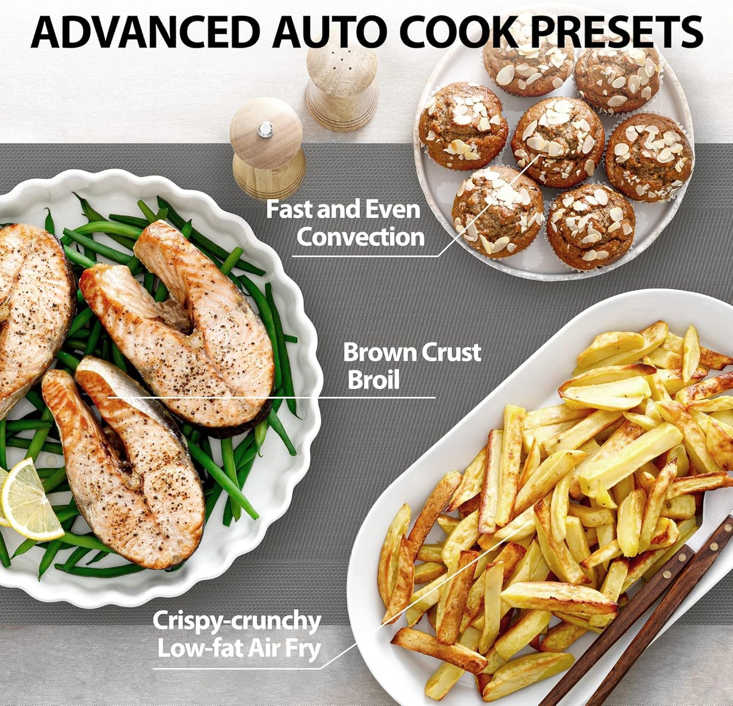 TOSHIBA Air Fryer Combo - 8-in-1 Countertop Microwave Oven with Convection & Broil | 1.0 Cu.ft, Black Stainless Steel