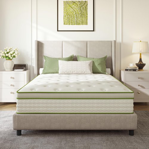 Emerspring Queen Mattress 12 Inch Hybrid Memory Foam Mattress in a Box with Individual Pocket Innerspring for Motion Isolation & Pressure Relief, Edge Support, Medium Firm