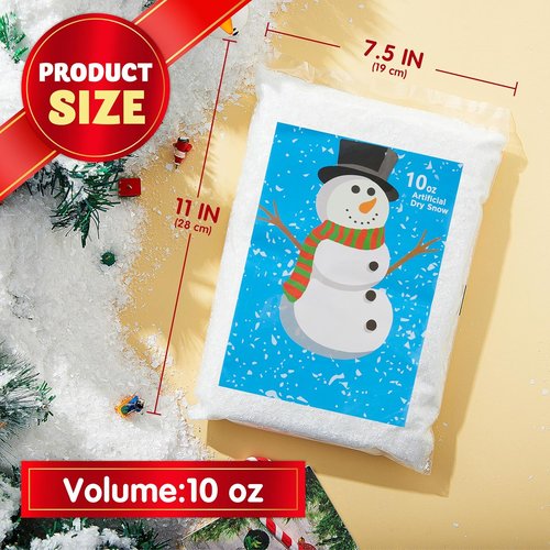 JOYIN 10 Oz Fake Snow | 2 Pack of Artificial Snowflakes for Christmas Tree & Holiday Decor