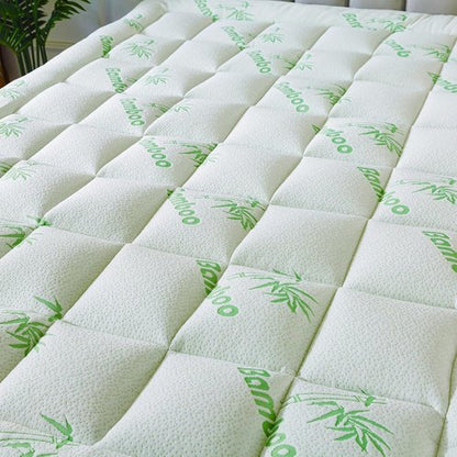 ANALIN® Bamboo Viscose Mattress Topper - Soft, Breathable King Size Pillow Top for Back Pain Relief | Fits 6-18 Inch Mattresses
