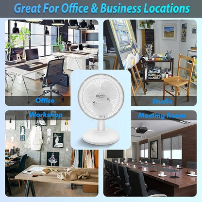 Comfort Zone CZ6D 6" Quiet Portable Desk Fan - 2-Speed with Clip & Adjustable Tilt | White