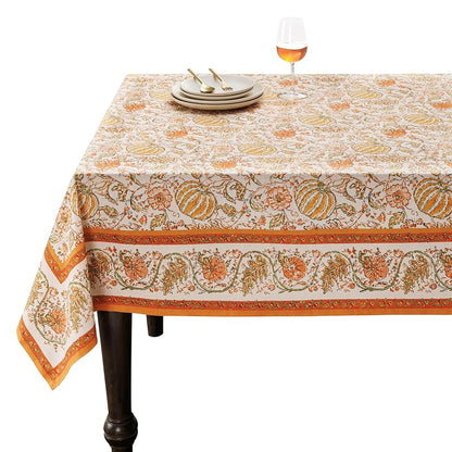 Pumpkin Spice 60" x 120" Rectangular Cotton Tablecloth - 100% Cotton, Maison d'Hermine (Variation 007)