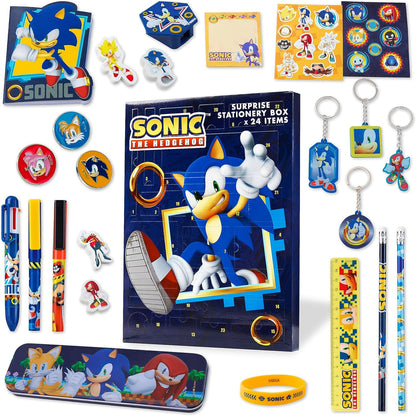 Sonic the Hedgehog Advent Calendar 2025 - 24 Surprise Items, Keychains & Stickers | Perfect Xmas Gift for Boys