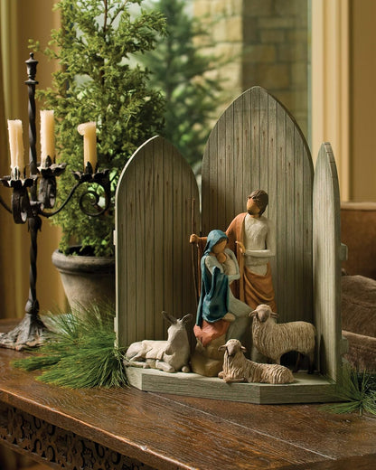 Willow Tree - Hand-Painted Nativity Backdrop for Christmas Story | Beautiful Sanctuary Design