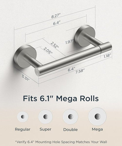 FORIOUS Toilet Paper Holder - Rustproof Double Post Pivoting Design | 2-Pack Stainless Steel Dispenser