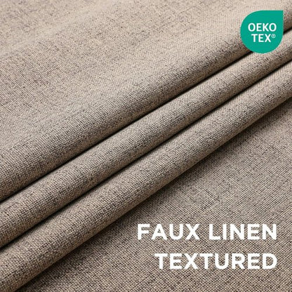 CUCRAF 100% Blackout Window Curtains - Thermal Insulated Grommet Drapes | 84-Inch Long, Light Khaki, 2 Panels Set
