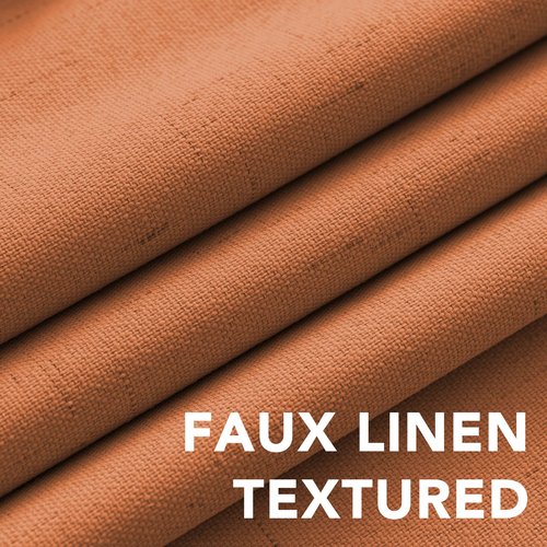 H.VERSAILTEX 100% Blackout Curtains for Bedroom Thermal Insulated Linen Textured Curtains Heat and Full Light Blocking Drapes Living Room Curtains 2 Panel Sets, Orange, 42x84 Inch