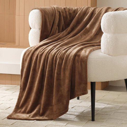 Bedsure GentleSoft Fleece Blanket - Lightweight Plush Cozy Twin Size Orange 60x80 Inches for Bed & Travel