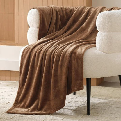 Bedsure GentleSoft Fleece Blanket - Lightweight Plush Cozy Twin Size Orange 60x80 Inches for Bed & Travel