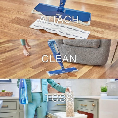 Bona Multi-Surface Floor Cleaning Pads - 18 Refills - Heavy-Duty, Disposable, Microfiber Pads for Easy Floor Cleaning