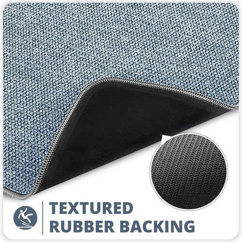 Bosap Bath Mat,Ultra Thin Bathroom Rugs,Rubber Bath Mats for Bathroom,No Slip Bath Rugs,Quick Dry,Machine Washable,Low Pile,Absorbent,Shower Outside,Sink,Home Decor Accessories.Blue,2'x3'(24x36inch)