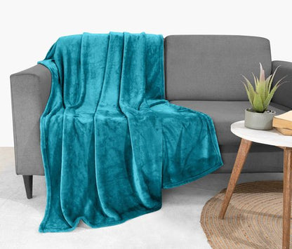Utopia Bedding Fleece Blanket Throw XL Size Turquoise 300GSM Luxury Anti-Static Fuzzy Soft Microfiber Blanket for Couch, Sofa and Bed (50x70 Inch)