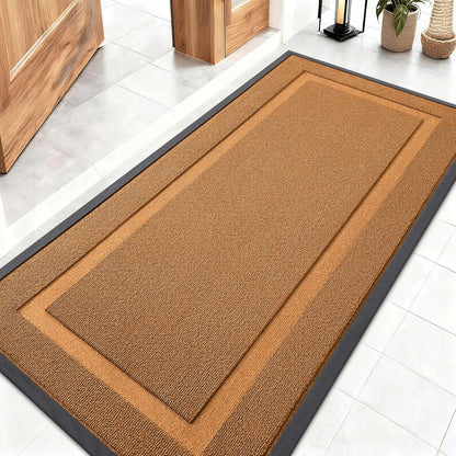 OLANLY Indoor Outdoor Front Door Mat - Waterproof All-Weather Doormat, Easy Clean, 47x23, Tangerine Orange