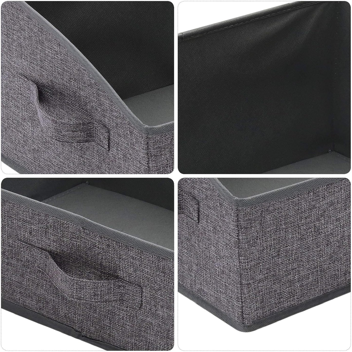 TENABORT Foldable Closet Storage Bins - 6 Pack Large Fabric Organizers with Handles | Linen Cube Baskets for Clothes