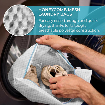 Skiennix Laundry Bags for Delicates - 3 Pack Honeycomb Mesh, 12 x 16 Inches
