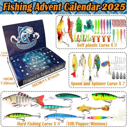 2026 Fishing Advent Calendar - Premium 24-Day Lure Countdown Set for Anglers | Perfect Christmas Gift for Men and Teens