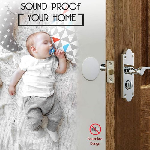 Door Stoppers | Skiennix Large 3.15" Silicone Wall Protectors - Quiet & Shock Absorbent - 4 PCS - White