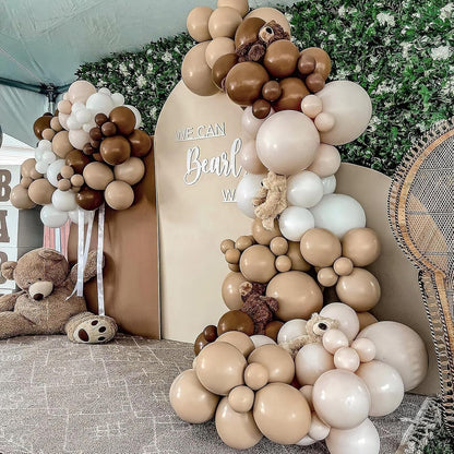 PartyWoo Brown Balloons - 50pcs 5 Inch Mini Boho Neutral Coffee Tan Latex for Weddings & Events