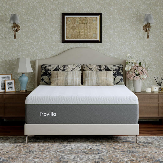 Novilla Bliss Queen Size Memory Foam Mattress - 10 Inch Cool-Touch Cover for Refreshing Sleep & Pain Relief